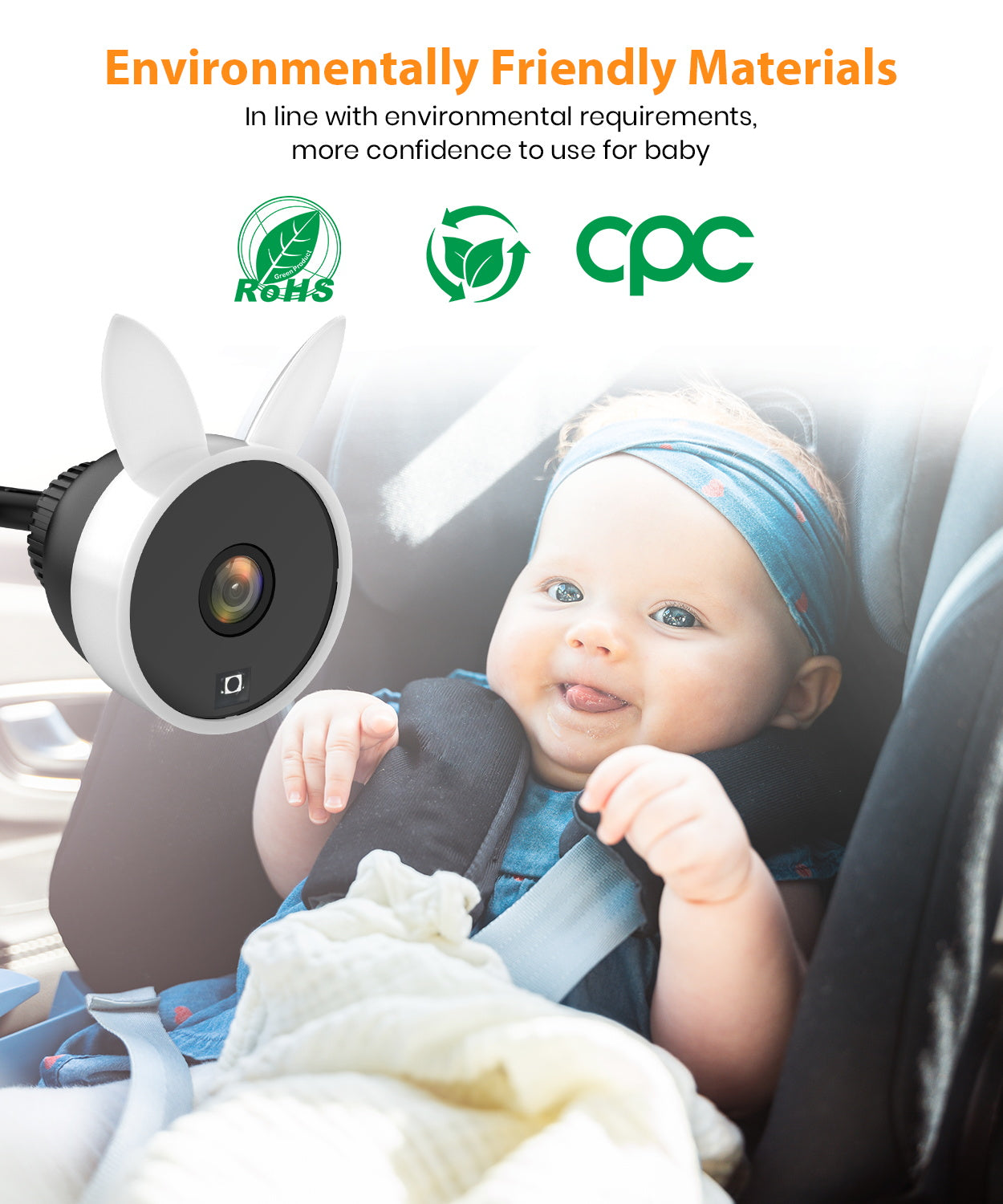 USB Car Camera for Baby : 4.5" Baby Car Camera with 1080P Crystal Clear Mirror View, Easy Installation Carseat Camera Rear Facing Kids, HD IR Night Vision Backseat Camera
